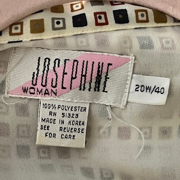 Josephine women’s top plus size 2X 20W geometric blouse lightweight buttons - Picture 4 of 8